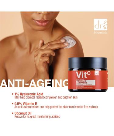 Dr Botanicals Vitamin C & E Brightening Duo Moisturizer - Anti-Aging Formula for Radiant Skin | 2.0 Fl Oz - Brighten & Protect Day and Night - Buy Online on GoSupps.com