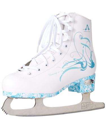 American Athletic Shoe Women's Sumilon Lined Figure Skates with Turquoise Outsole 6