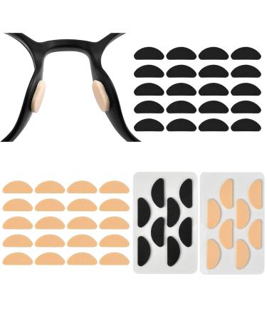 Jinlaili 40 pairs glasses nasal pads self-adhesive thin nose pads nose pads D-shaped glasses pads slippery foam nose pads nasal cushions for glasses sunglasses (skin color+black) - Buy Online on GoSupps.com