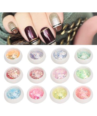 Nail Flakes Nail Accessories 12 Boxes Nail Glitter Nail Glitter Sequins for Nail for Salon Use for Home Use - Buy Online on GoSupps.com