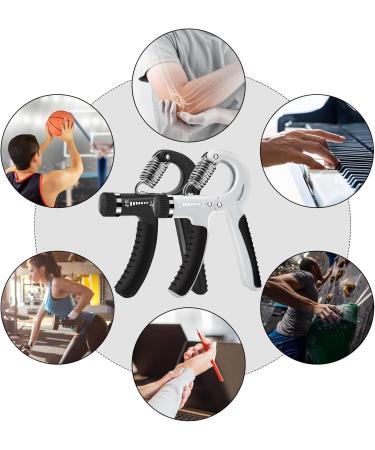 2 Set Hand Trainer & Grip Trainer for Athletes - Adjustable 5-60kg Forearm & Finger Coach | Manual Rehabilitation Exercise - Black & Gray - Buy Online on GoSupps.com