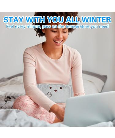 Homealexa 1L Long Hot Water Bottle with Plush Cover - Waist Warmer Rubber Bag for Winter, Cute Bear Design - Buy Online on GoSupps.com