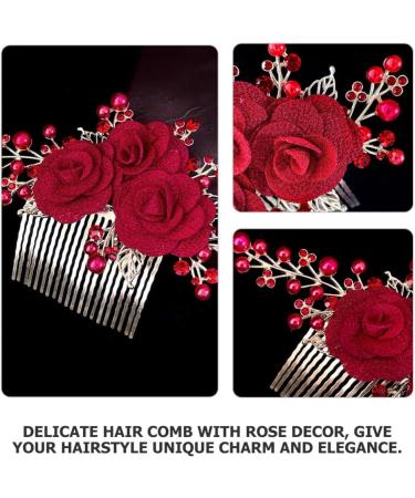 Beaupretty Compact Bride Wedding Hair Comb Reusable Hair Decor Rose Hair Comb Decoration - Buy Online on GoSupps.com