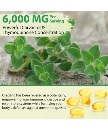  FuzzyUp Oregano Oil 6000mg with Black Seed Oil 200mg 120 Softgels - Maximum Concentration 165mg Carvacrol Organic & Non-GMO Supports Immune & Digestive Health (1) - Buy Online on GoSupps.com