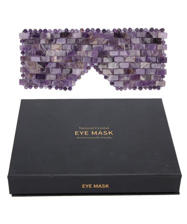 Jadestone Eye Relax Mask  Face Massager Natural Sleeping Care Tool Reduce Dark Circle (Amethyst)