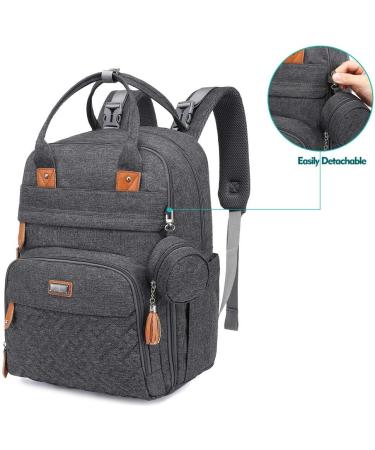 BabbleRoo Dark Grey Baby Diaper Bag/Backpack - Stylish & Functional Diaper Backpack for Parents | International Shipping Available - Buy Online on GoSupps.com