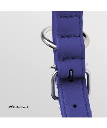 Collardirect Handmade Round Leather Dog Collar - Soft Padded Real Leather Adjustable for Small Dogs & Cats - Available in Black Pink Red Blue Purple (15-18 cm) - Buy Online on GoSupps.com