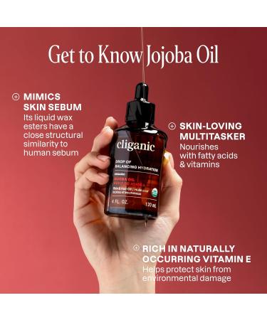 Cliganic USDA Organic Jojoba Oil 100% Pure (4oz) | Moisturizing Oil for Face, Hair, Skin & Nails | Cold Pressed, Hexane Free | 4 Fl Oz - Buy Online on GoSupps.com
