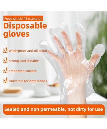 100 Pcs Disposable Plastic Gloves for Food Handling - Safe for Cooking Kitchen Cleaning and Food Prep - Buy Online on GoSupps.com