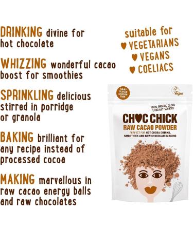 Choc Chick Organic Raw Cacao Powder 100g - Sugar Free | Vegan | Gluten Free - Pack of 1 - Buy Online on GoSupps.com