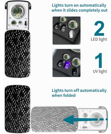 JARLINK 2 Pack Jewelers Loupe 30X 60X 90X Illuminated Jewelers Eye Loupe Magnifier and Magnifying Glass Loop with UV Black Light and Bright LED Light for Gems Jewelry Diamond Coins Stamps (Black) - Buy Online on GoSupps.com