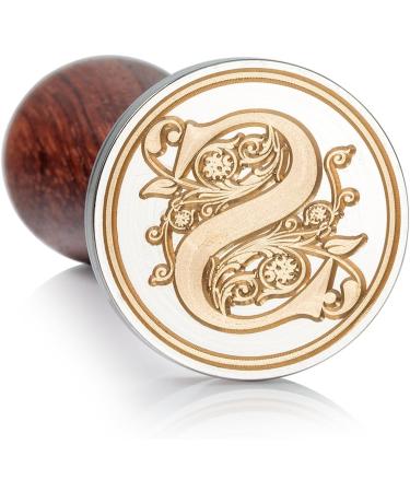 Mceal Wax Seal Stamp  Large Seal 1 1/5(30mm) Dia  Silver Brass Head with Wooden Handle  Regal Letter A to Z Series (Letter S) - Buy Online on GoSupps.com