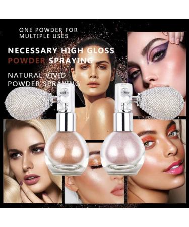 GL-Turelifes Highlighter Loose Powder Spray Glitter Powder Spray Shimmer Sparkle Powder Makeup Spray for Hair Face Body Cosmetic (#1 Pearl White) - Buy Online on GoSupps.com