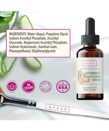 Bauer Beauty Vitamin C Face Serum | Brighten Skin, Reduce Wrinkles, Anti-Aging Repair - Buy Online on GoSupps.com
