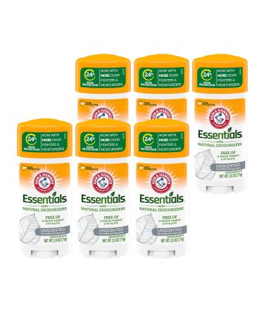 6 Pack Essentials Natural Deodorant | Unscented | Aluminum free | Paraben free | 2.5 Ounces | Natural And Effective Odor Protection