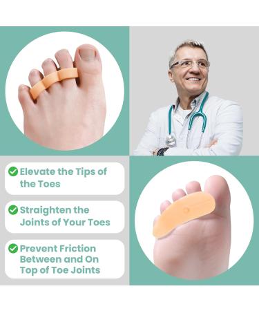 Welnove Hammertoe Corrector Gel Toe Straighteners - 8 Pcs Firm Support Pads for Bent Crooked & Hammer Toes - Cushioned Relief in Beige - Buy Online on GoSupps.com