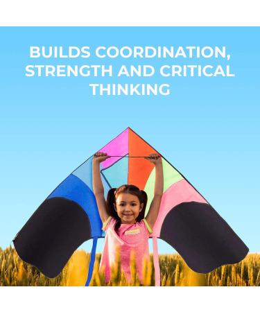 Stoie's Giant Rainbow Delta Kite for Kids Ages 4-12 | Large Beach Kite for Adults | Stunt Kite Easy to Fly | Best Flying Kite for Beginners & Toddlers - Buy Online on GoSupps.com