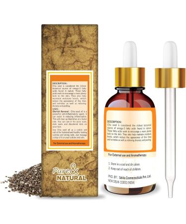 Crysalis Chia Seed Oil 50ml - 100% Pure & Natural | Organic Carrier Oil for Skin & Haircare | Restores Moisture Barrier, Reduces Aging Signs - Buy Online on GoSupps.com