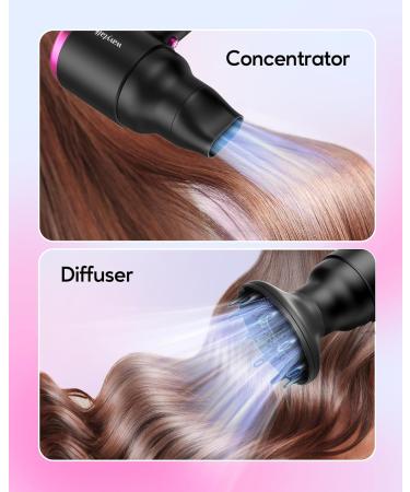 Wavytalk Mini Hair Dryer with Diffuser 1600W Foldable Hair Blow Dryer Lightweight Diffuser Hair Dryer for Curly Hair Black - Buy Online on GoSupps.com