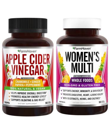 FarmHaven Apple Cider Vinegar Capsules with Ginger & Multivitamin for Women