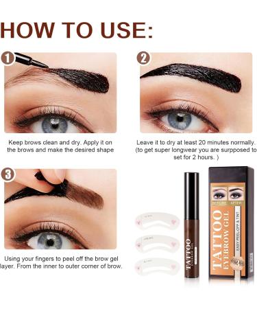 Eyebrow Tint Waterproof Sweat Resistant Eyebrow Paste Natural Three Dimensional Long Lasting With Eyebrow Card Easily create three-dimensional eyebrow shape for a perfect makeup look! (2) - Buy Online on GoSupps.com