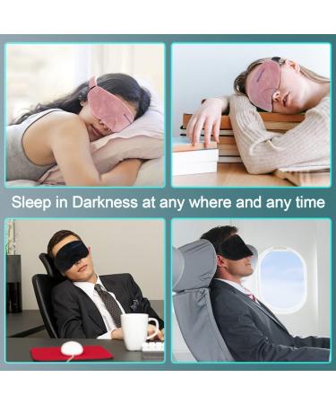 SmilePowo Sleep Eye Mask 2 Pack - Light Blocking Adjustable Strap Blindfold for Men Women - Perfect for Sleep/Travel (Black/Pink) - Buy Online on GoSupps.com