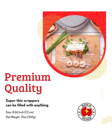 Cathay Fresh Spring Roll Rice Paper Wrappers Rice Paper Wrappers for Fresh Rolls-60 Sheets Non-GMO Gluten-Free Low Carb Vietnamese Summer Wrap with Natural Ingredients Veggie Wrap (Round 16cm) - Buy Online on GoSupps.com