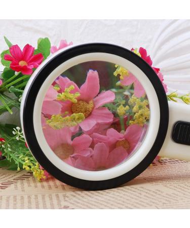 30X Lighted Glass Handheld Reading Magnifier Glass with 12 LED Lights for Seniors & Kids Double Glass Lens - Buy Online on GoSupps.com