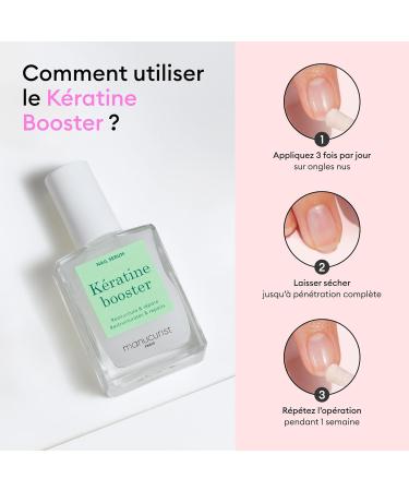 Manucurist K ratine Booster - Durcisseur Ongles - R paration Ongles Fragilis s - K ratine v g tale AHAs PHAs MSM Silicium et Vitamine B8-97 5% ingr dients d'origine naturelle K ratine Booster transparent - Buy Online on GoSupps.com