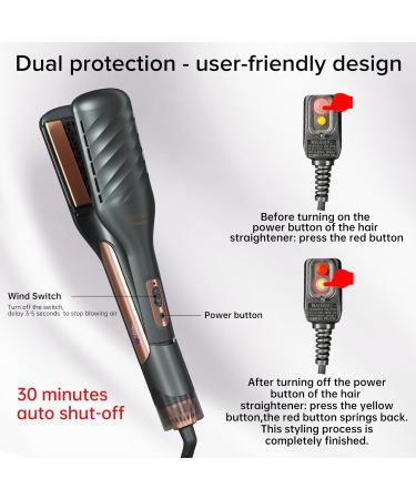 Flat Iron Hair Straightener & Hair Dryer 2-in-1 | 60000RPM Fast Drying Dual Voltage Styling Tool for All Hair Types - Buy Online on GoSupps.com