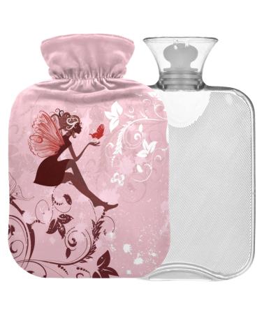 NAANLE FAIRY VALENINES hot bottle with reference transparent hot water bottle 2l large hot hot water bottle for bed hand feet warmer pain relief heat and cold therapy