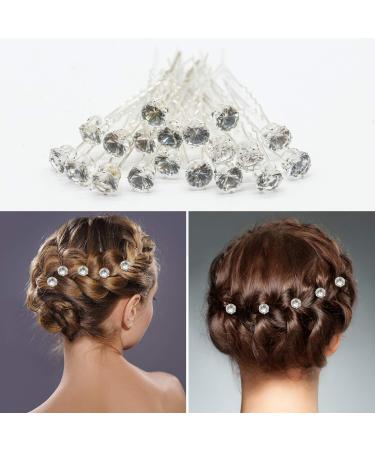Derbway 20-Piece Crystal Hairpins - Wedding Rhinestone Hair Clips & U-Shaped Diamond Hairpins for Women & Girls | Elegant Bridal Accessories - Buy Online on GoSupps.com