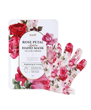 Petitfee Rose Petal Satin Hand Mask Single Use 1 Piece
