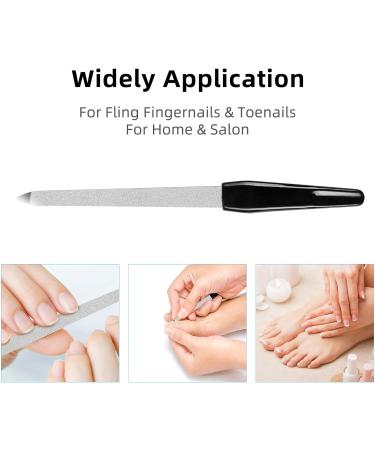URAQT Stainless Steel Nail File Set - Professional Manicure Pedicure Tools for Acrylic & Natural Nails (6pcs) - Buy Online on GoSupps.com