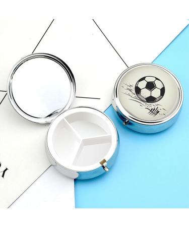 Travel Pill Box - I Love Soccer 3 Compartment Portable Pill Organizer for Purse & Pocket - Buy Online on GoSupps.com