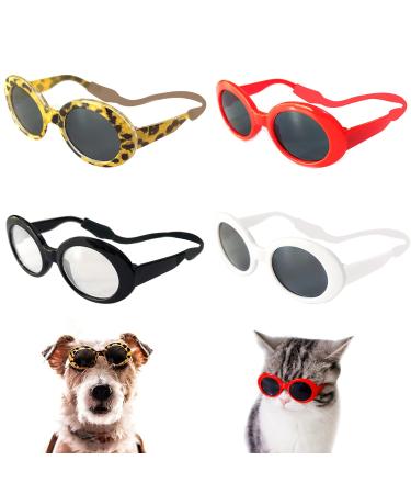 Retro Oval Small Dogs Cats Eye Wear Party Favors Pet Sunglasses Set Cute Funny Cosplay Dolls Costume Photo Props