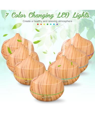 Aroma Diffuser with Essential Oils - 400ml Ultrasonic Aromatherapy Humidifier with Color Light & Timer for Bedroom Apartment & Office - Yellow - Buy Online on GoSupps.com