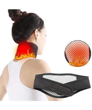 Neck warmer with neck pain Headache Headache Self -heating neck bandage for relaxing for women and gentlemen Warming neck bandage with Tourmaline Magnets Halsw rmer Nackt support (black)
