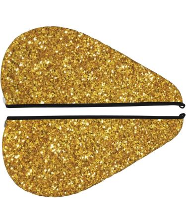 Gold Glitter Microfiber Hair Towel Wrap - Soft Super Absorbent Quick Dry Hair Cap for Women with Long Curly and Thick Hair - Buy Online on GoSupps.com