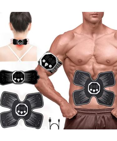 Jenylu ems abdominal muscle trainer neck massage device EMS training device massage device neck shoulder electrical massage of deep tissue electrostimulators for neck back shoulder legs 2PCs