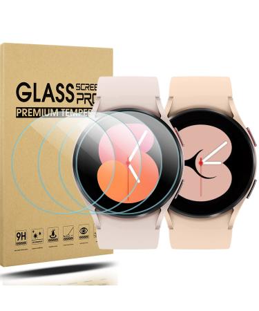Suoman 4-Pack for Galaxy Watch 5 40mm Screen Protector/Galaxy Watch 4 40mm Screen Protector Tempered Glass Protector for Samsung Galaxy Watch 4/5 (40mm) Smartwatch