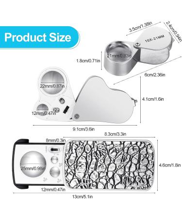 3 Pieces Jewelers' Loupe  30X 60X 90X Illuminated Jewelers Eye Loupe Magnifier  Portable Loupe Magnifier with UV Black Light  with 10x Loupe Magnifier for Jewelry Coins Gems Stamps Watches Rocks - Buy Online on GoSupps.com