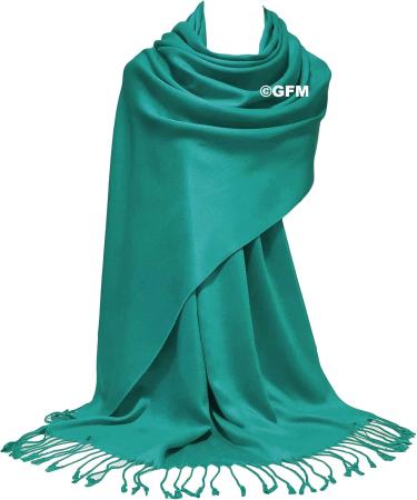 Smooth Shiny GFM Pashmina Style Scarf - Light Teal (L9) for a Luxurious Look - Buy Online on GoSupps.com