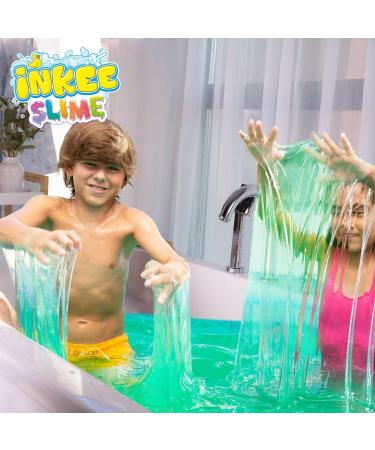 Inke Bath Slime Dino Set - 10x100g Neon Green Bathing Powder with Vitamin E & Cola Aroma - Gigantic Glibber Mucus Fun for Kids - Buy Online on GoSupps.com