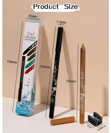 Black Nude Brown Colored Eyeliner Pencil Set-3Pcs Multi-Use Gel Eye Liner Eyeshadow Pen Waterproof Smudgeproof Long Lasting Water Line Pencil Professional Eye Makeup for Women with Pencil Sharpener 01 Black+03 Nude +06 Brown - Buy Online on GoSupps.com