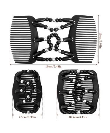 Buy Dadabig 7-Piece Pearl Hair Accessories Set | Magic Elastic Clips & Wood Combs for Women & Girls - Stylish & Stretchy Hair Clips - Buy Online on GoSupps.com