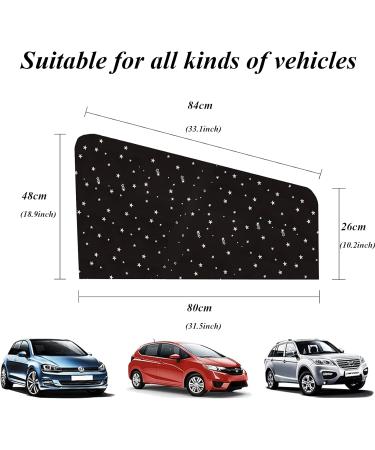 ZATOOTO Car Sun Shades - UV Protection Black Star Front Curtains (2 PCS) 48*80cm - Ideal for Baby, Kids, Pets, & Adults - Privacy and Sun Protection - Buy Online on GoSupps.com