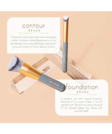 Carlucce Cream Makeup Brush - Vegan Foundation Brush for Liquid Makeup Blending Contouring & Highlighting - Soft Geometric Design Made in USA - Buy Online on GoSupps.com