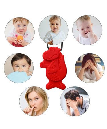 Buy Cute Dinosaur Sensory Chewing Chains | Portable Silicone Bite Chain for Kids | Red Oral Engine Chewing Toy - Buy Online on GoSupps.com