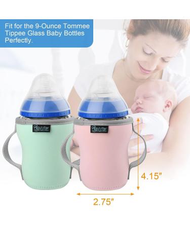 Beautyflier Glass Baby Bottle Sleeve Covers for Tommee Tippee Nature Baby Bottles with Dual Handle  3.8mm Thicken Heat and Cold Retention Baby Bottle Sleeve (9OZ) 9 Ounce - Buy Online on GoSupps.com